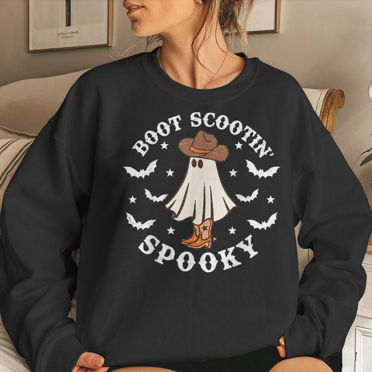 Boot Scootin Spooky Halloween Cowboy Ghost Boo Women Sweatshirt Gifts for Her