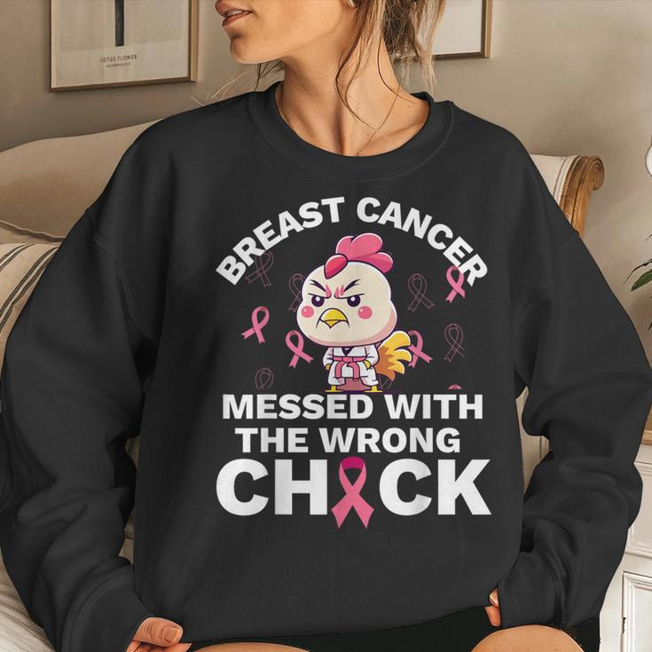 Breast Cancer Awareness Messed With The Wrongs Chick Women Sweatshirt Gifts for Her