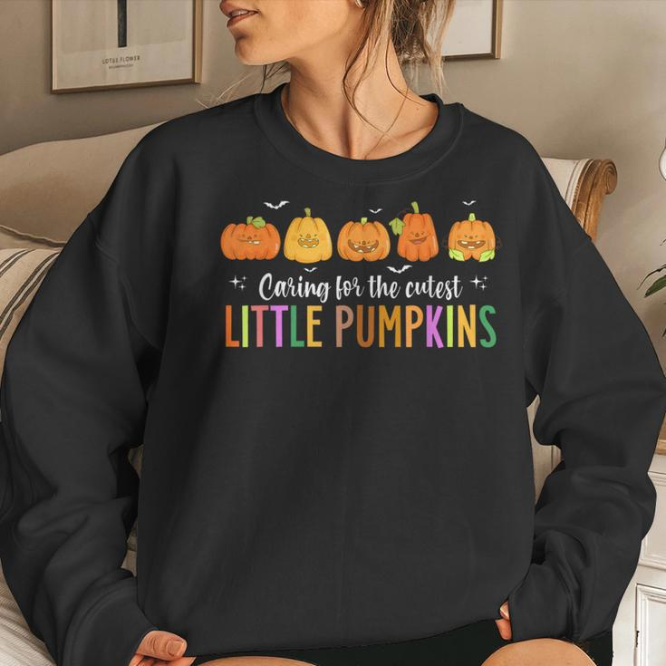 Caring For The Cutest Little Pumpkins Nicu Nurse Halloween Women Sweatshirt Gifts for Her