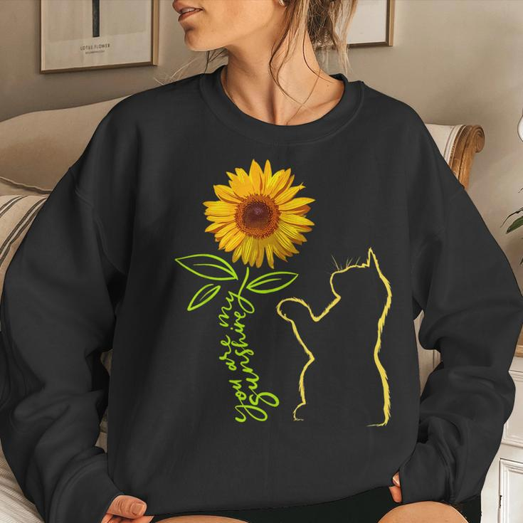 Cat Sunflower Cat Flower Cat Art Cat Sunshine Women Sweatshirt Gifts for Her