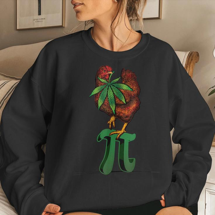 Chicken Pot Pie Pi Leaf Stoner 420 Weed Marijuana Women Sweatshirt Gifts for Her