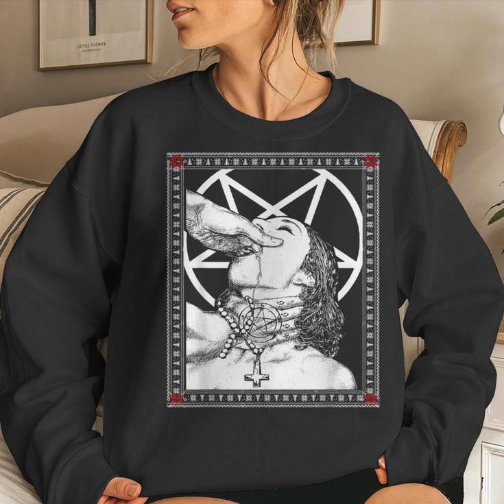 Choke Me Satan Unholy Nun Naughty Sexy Christmas Women Sweatshirt Gifts for Her