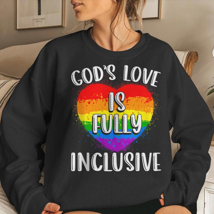 Christian Gods Love Is Fully Lgbt Flag Gay Pride Month Women Sweatshirt Gifts for Her