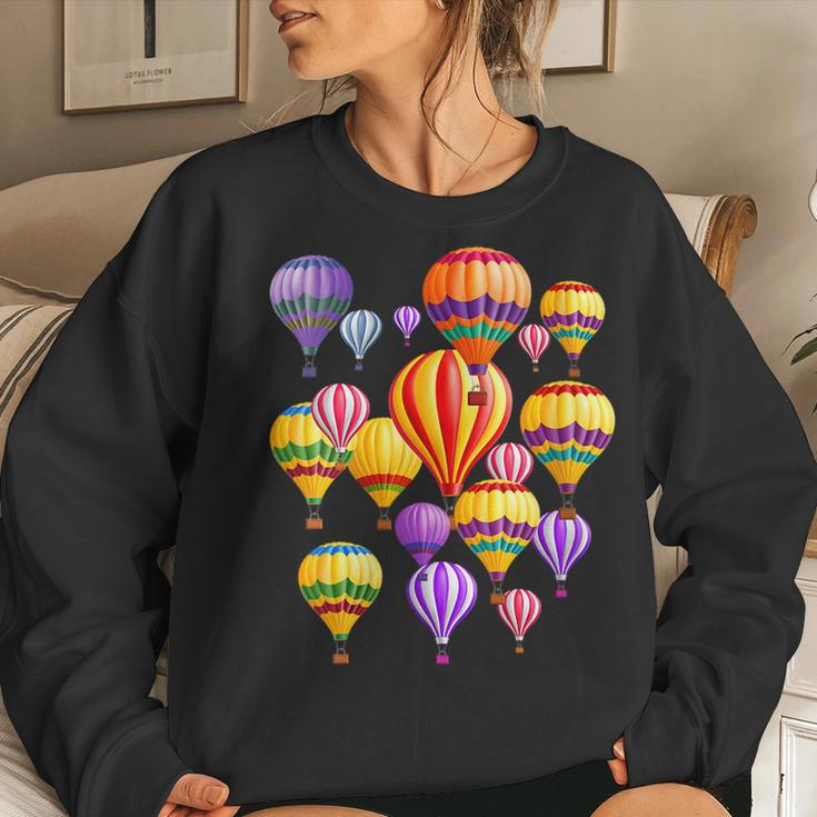 Colorful Hot Air Balloons Women Sweatshirt Gifts for Her