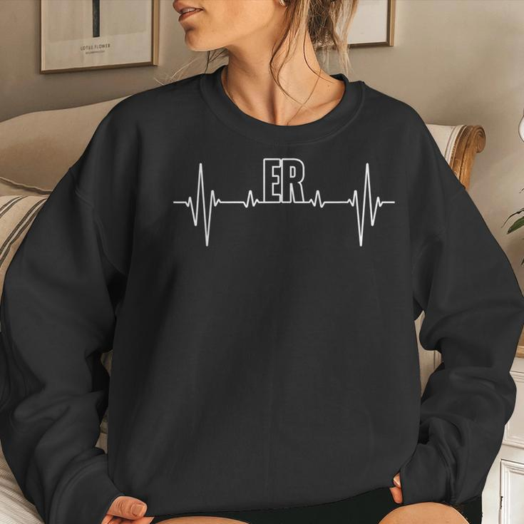 Cool Er For Men Women Emergency Room Nurse Doctor Nursing Women Crewneck Graphic Sweatshirt Gifts for Her