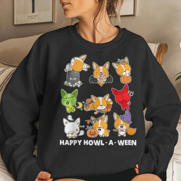 Corgi Dog Halloween Happy Howloween Mummy Witch Welsh Corgi Women Sweatshirt Gifts for Her