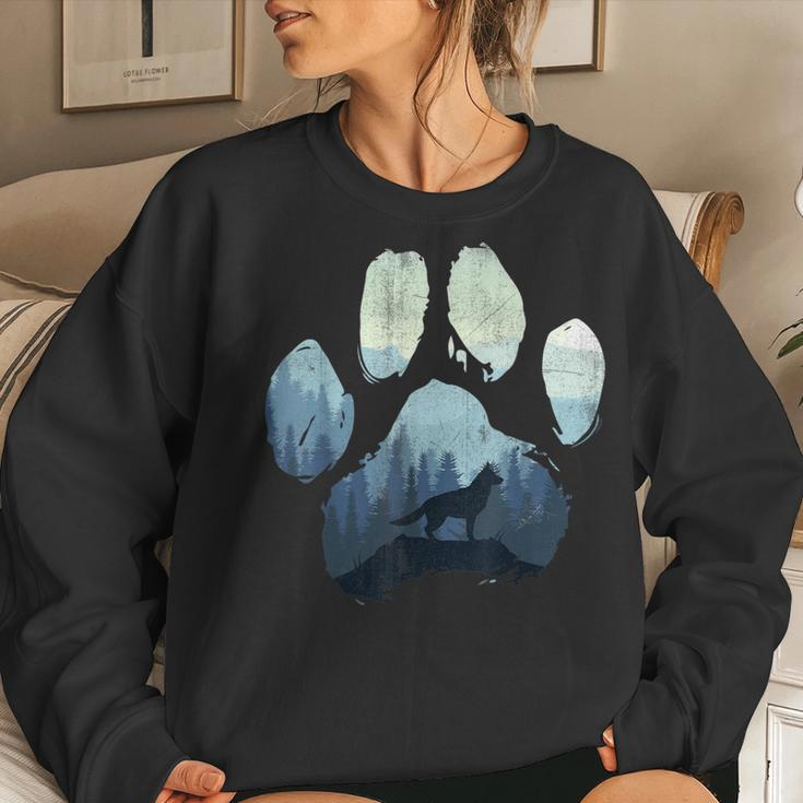 Corman Shepherd Dog Paw Mom Dad Mountains Women Sweatshirt Gifts for Her