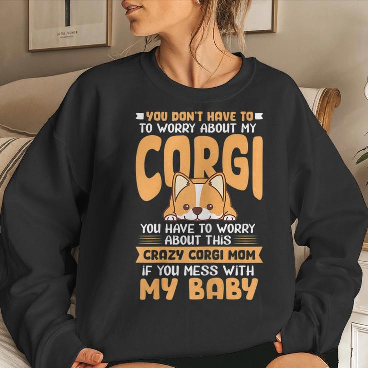 Crazy Corgi Mama Corgi Mom Dog Kawaii Mother Sweatshirt Gifts for Her