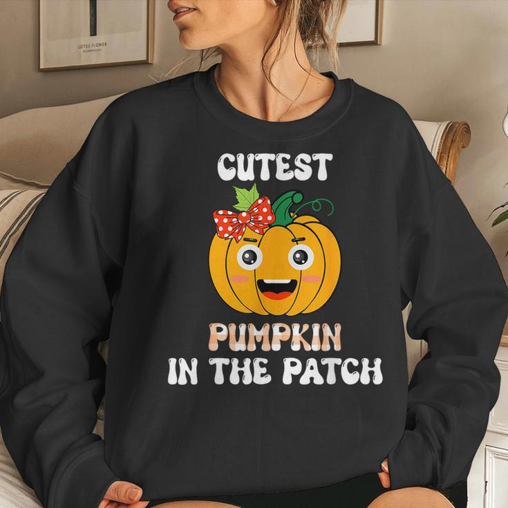 Cutest Pumpkin In The Patch Baby Girl Halloween Fall Women Sweatshirt Gifts for Her