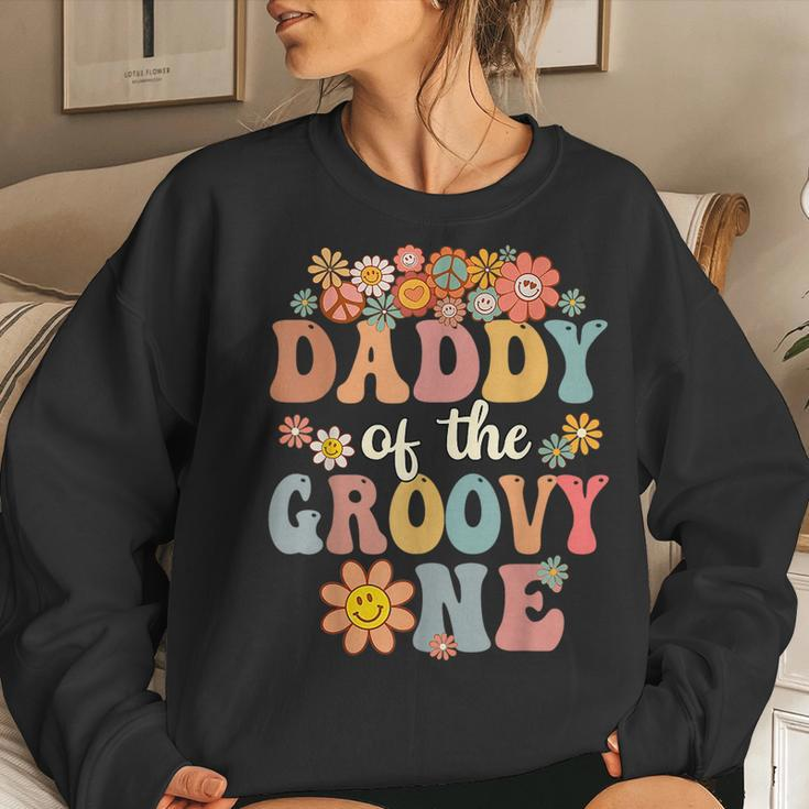 Daddy Of Groovy One Matching Family First Birthday Party Women Sweatshirt Gifts for Her