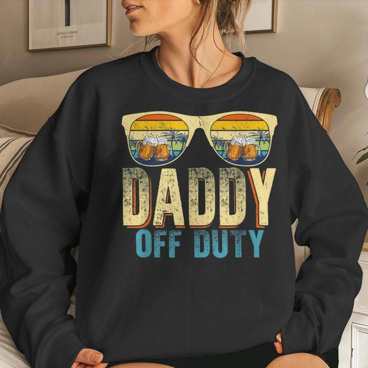 Daddy Off Duty Sunglasses Beer Sunset Dad Bod Summer Beach Beer Sweatshirt Gifts for Her