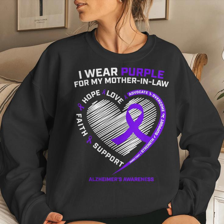 Dementia Mother In Law Purple Mom Alzheimers Awareness Women Sweatshirt Gifts for Her