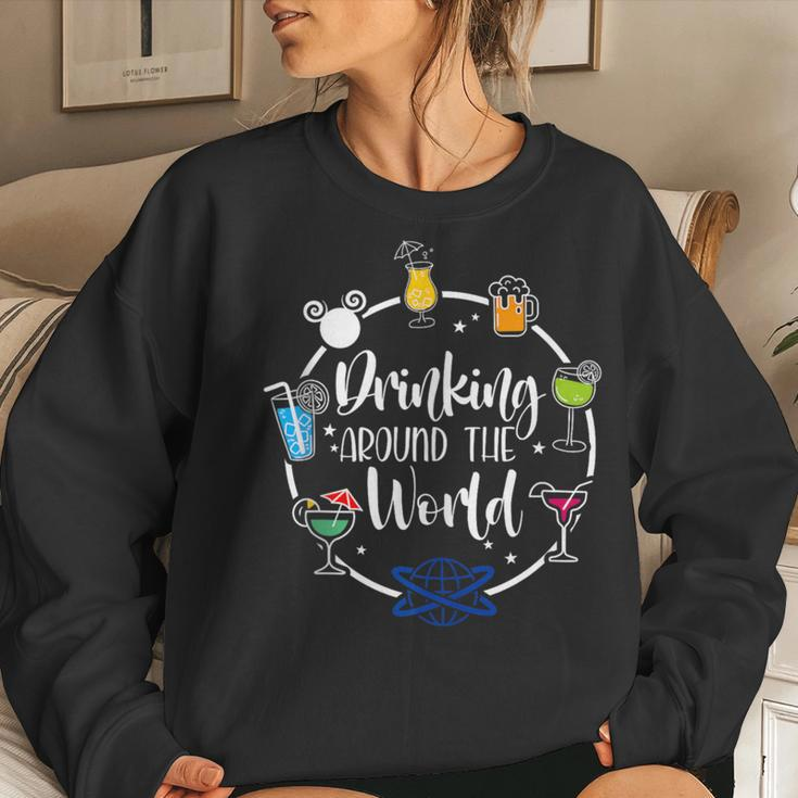 DrinkiNg Around The World Christmas EpCot Women Sweatshirt Gifts for Her
