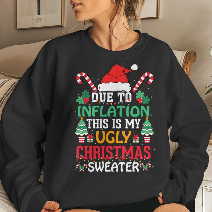 Due To Inflation Ugly Christmas Sweaters Women Sweatshirt Gifts for Her