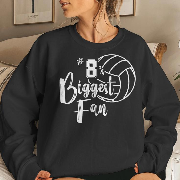Eight 8'S Biggest Fan Volleyball Mom Volleyball Dad Women Sweatshirt Gifts for Her