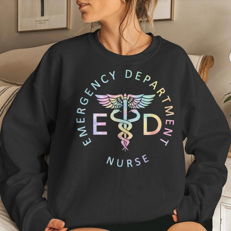Emergency Nurse Ed Nurse Er Emergency Department Nur Tie Dye Women Crewneck Graphic Sweatshirt Gifts for Her