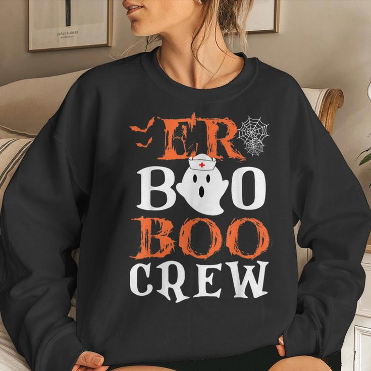 Er Boo Boo Crew Cute Ghost Nurse Halloween Costume Nursing Women Sweatshirt Gifts for Her