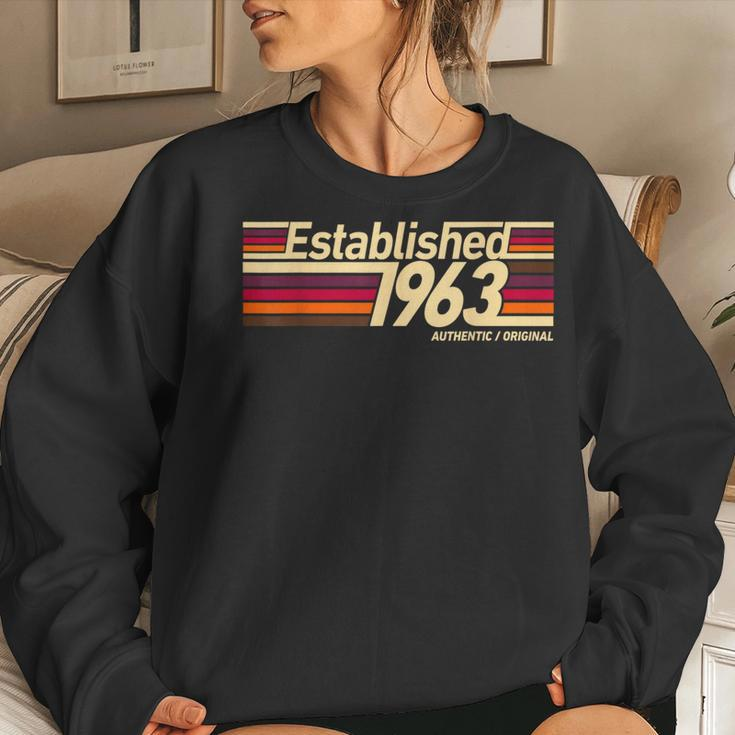 Established 1963 Stripe - 60Th Birthday Gift Idea For Men Women Crewneck Graphic Sweatshirt Gifts for Her