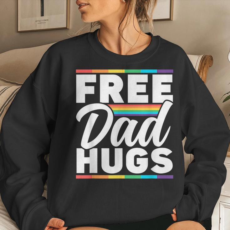 Free Dad Hugs Rainbow Lgbtq Proud Gay Pride Father Daddy Sweatshirt Gifts for Her