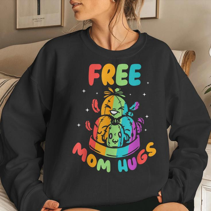 Free Mom Hugs Proud Gay Rainbow Pride Lgbtq Mother Mommy Women Sweatshirt Gifts for Her