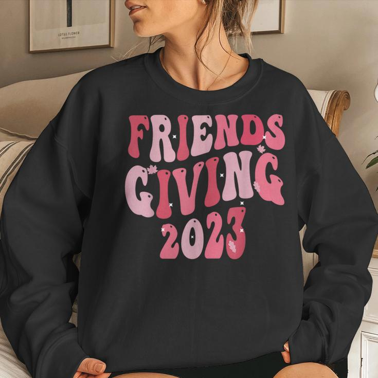 Friends Giving 2023 Thanksgiving Friendsgiving Retro Groovy Women Sweatshirt Gifts for Her