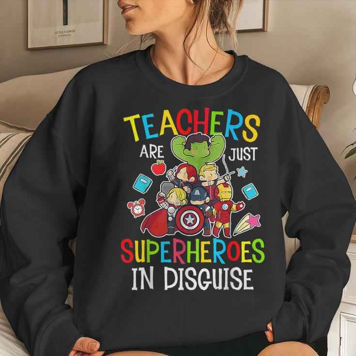 Back To School Teachers Are Superheroes Women Sweatshirt Gifts for Her