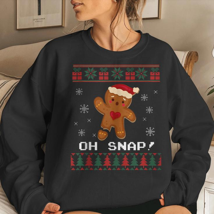 Oh Snap Gingerbread Ugly Christmas Sweater Women Sweatshirt Gifts for Her