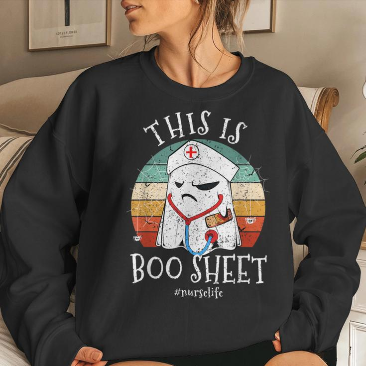 Rn Lpn Icu Er Nurse Halloween Costume Boo Ghost Women Sweatshirt Gifts for Her
