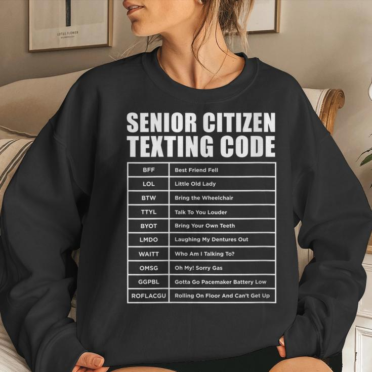 Senior Citizen Translation Phone Texting Message Women Sweatshirt Gifts for Her