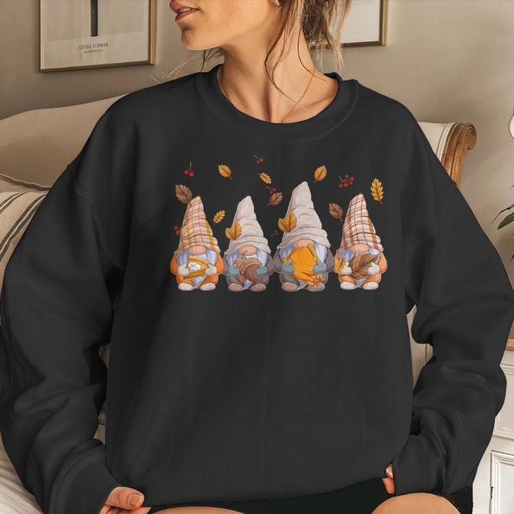 Thanksgiving For Gnome Autumn Gnomies Lover Women Sweatshirt Gifts for Her