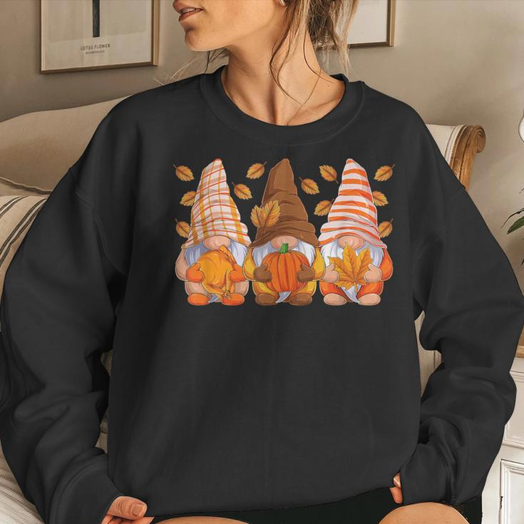 Thanksgiving Gnomes Fall Season Gnomies Autumn Women Sweatshirt Gifts for Her