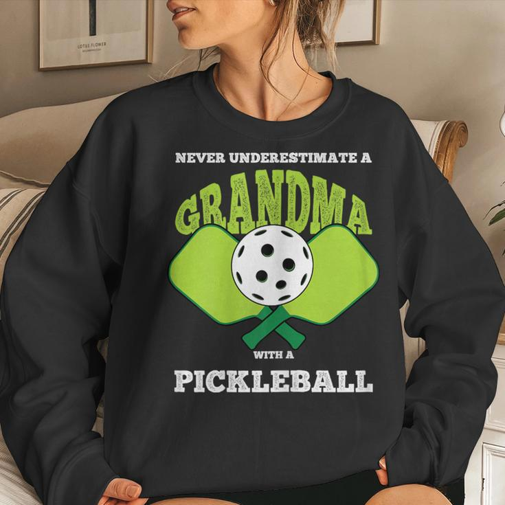 Never Underestimate A Grandma With Pickleball Player Women Sweatshirt Gifts for Her