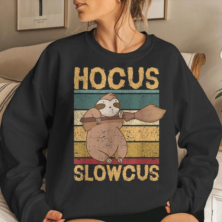 Witch Sloth Lazy Cute Animal Halloween Hocus Slowcus Halloween Women Sweatshirt Gifts for Her