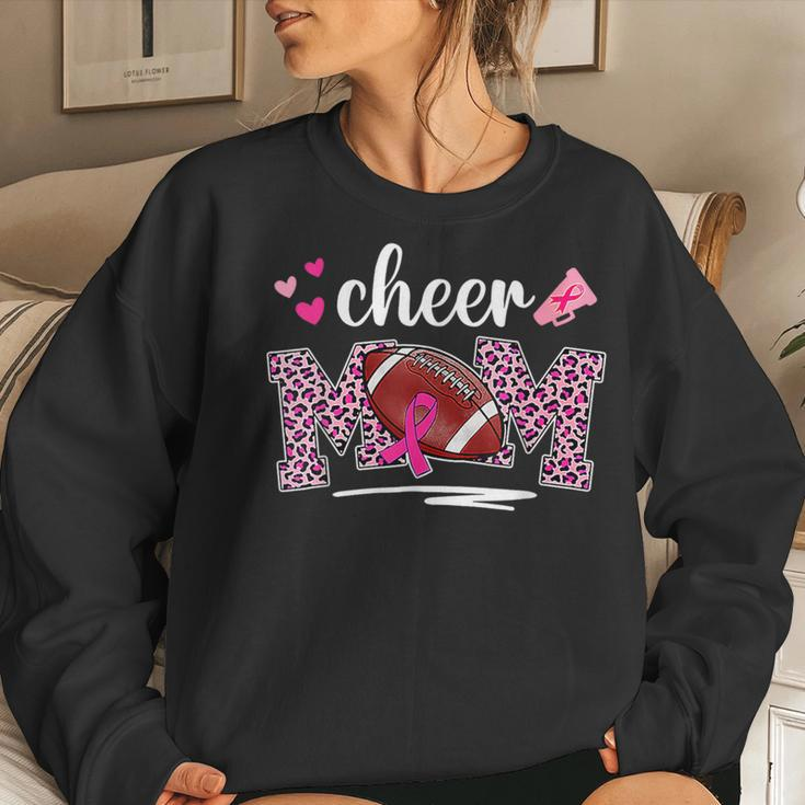 Game Day Football Cheer Mom Pink Leopard Breast Cancer Women Sweatshirt Gifts for Her