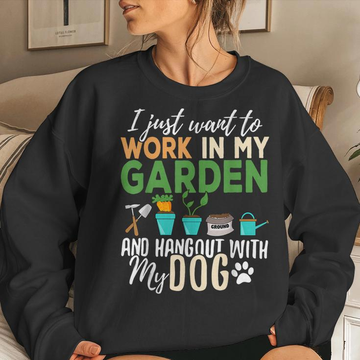 Gardening Dog Lover Gardener Garden Pet Gift Plants Women Crewneck Graphic Sweatshirt Gifts for Her