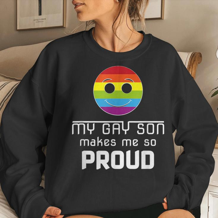 My Gay Son Makes Me Pride Proud Mom Dad Women Sweatshirt Gifts for Her