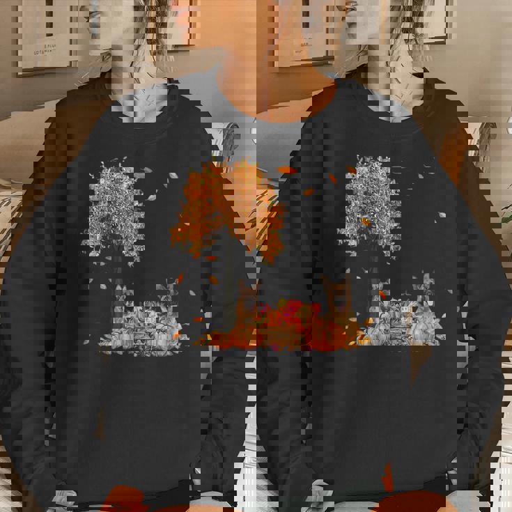 German Shepherd Autumn Leaf Fall Dog Thanksgiving Halloween Halloween Women Sweatshirt Gifts for Her
