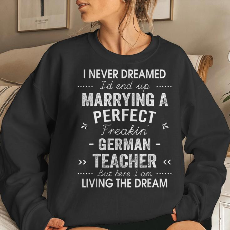German Teacher Christmas Xmas Never Dreamed Marrying Women Crewneck Graphic Sweatshirt Gifts for Her