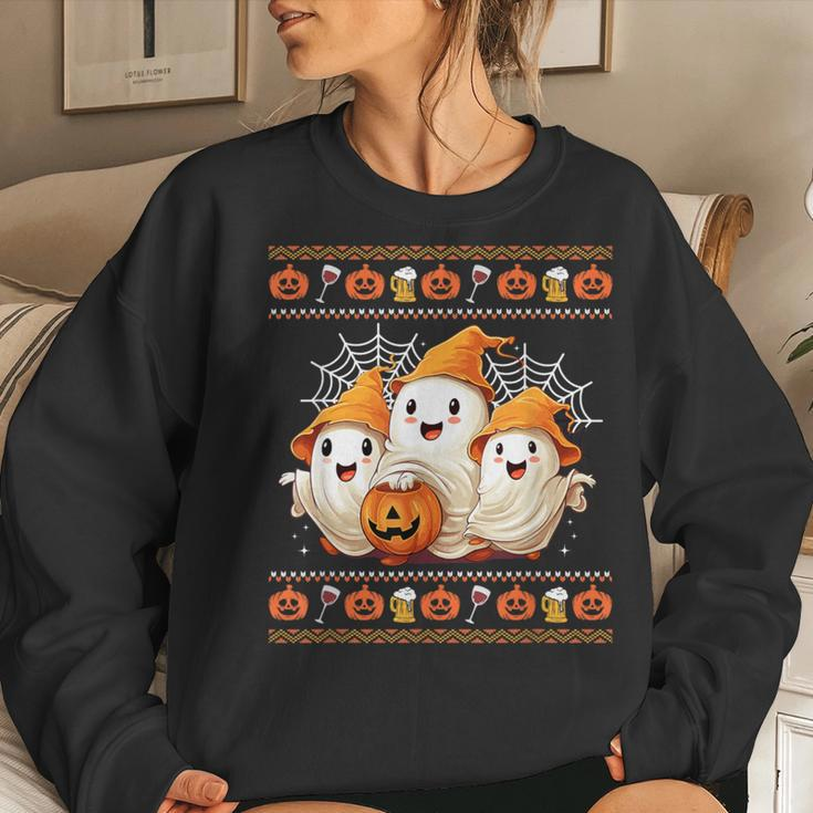 Ghost Ugly Sweater Halloween Christmas Sweater For Women Sweatshirt Gifts for Her