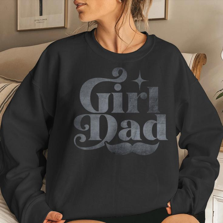 Girl Dad Men Proud Father Daughter Of Girls Fathers Day Women Crewneck Graphic Sweatshirt Gifts for Her