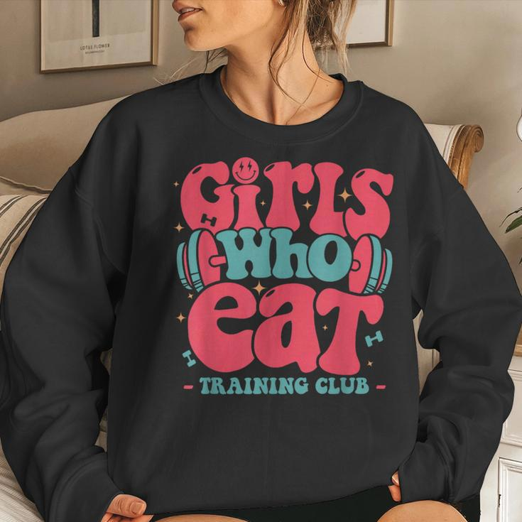 Girls Who Eat Training Club Barbell Fitness Gym Girls Women Sweatshirt Gifts for Her