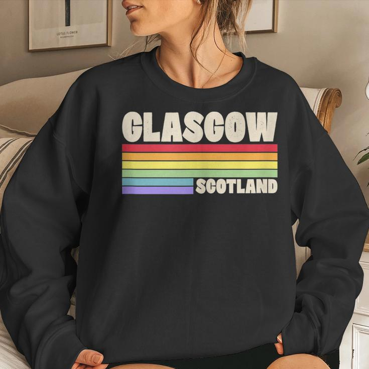 Glasgow Scotland United Kingdom Rainbow Gay Pride Merch Women Sweatshirt Gifts for Her