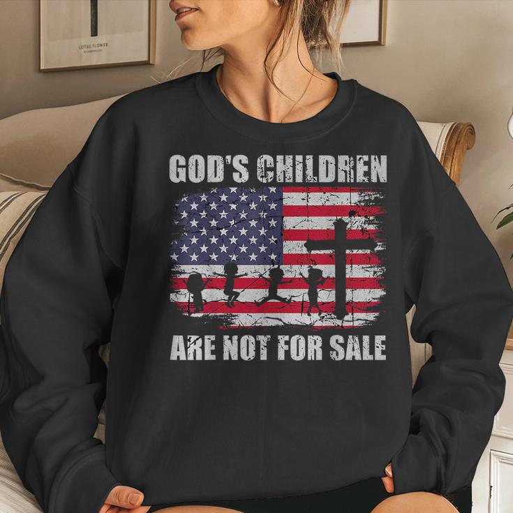 Gods Children Are Not For Sale Christ Christian Vintage Women Crewneck Graphic Sweatshirt Gifts for Her