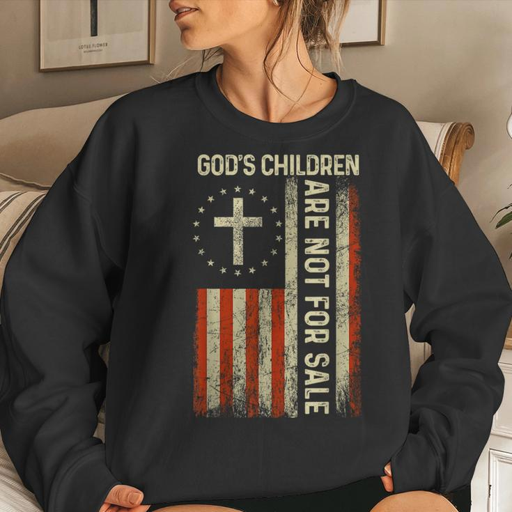 God's Children Are Not For Sale Usa Flag Idea Quote Women Sweatshirt Gifts for Her