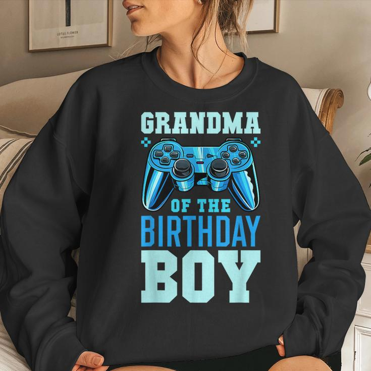 Grandma Of The Birthday Boy Matching Video Gamer Birthday Women Crewneck Graphic Sweatshirt Gifts for Her