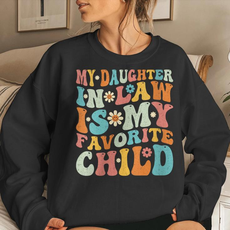 Groovy My Daughter In Law Is My Favorite Child Women Sweatshirt Gifts for Her