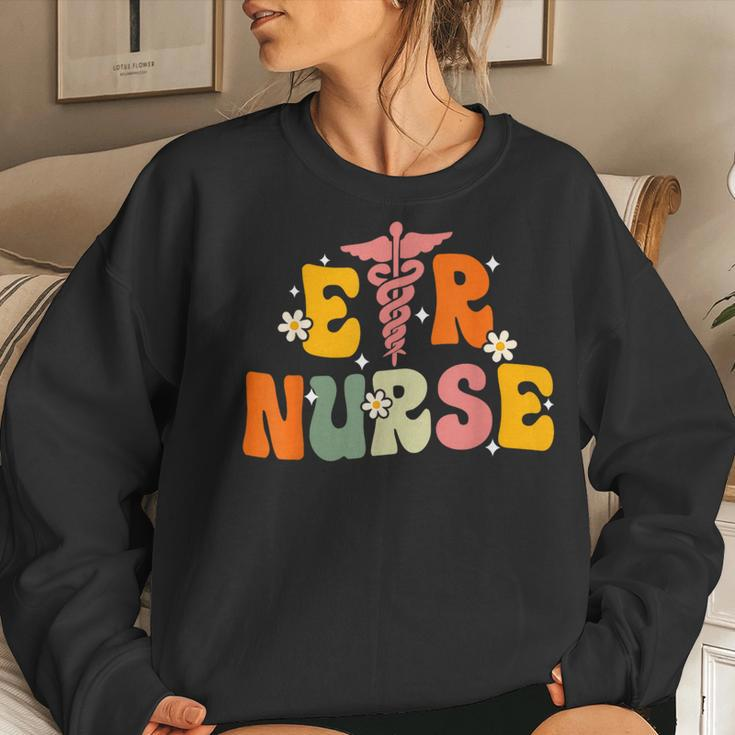 Groovy Er Nurse Emergency Room Nurse Nursing Women Sweatshirt Gifts for Her