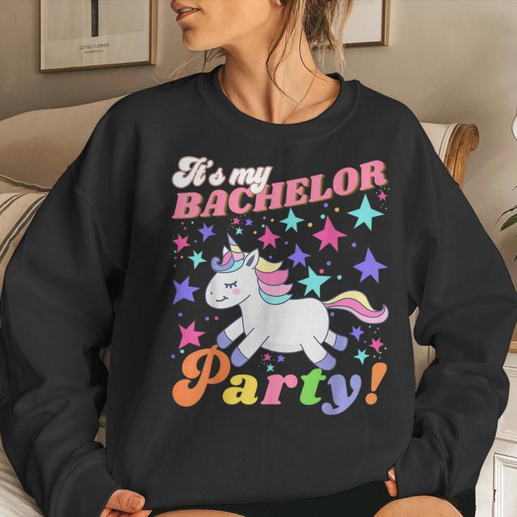 Groovy It's My Bachelor Party Unicorn Marriage Party Women Sweatshirt Gifts for Her