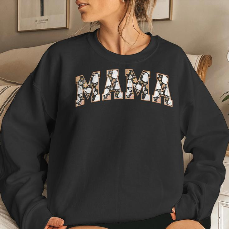 Groovy Spooky Mama Retro Halloween Ghost Witchy Spooky Mom Women Sweatshirt Gifts for Her