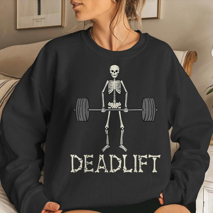 Halloween Deadlift Skeleton Gym Workout Costume Women Sweatshirt Gifts for Her